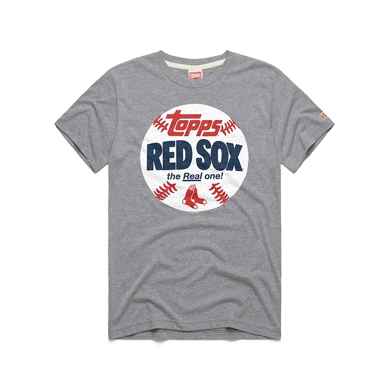 Men's Homage  Gray Boston Red Sox MLB x Topps Baseball The Real One Tri-Blend T-Shirt