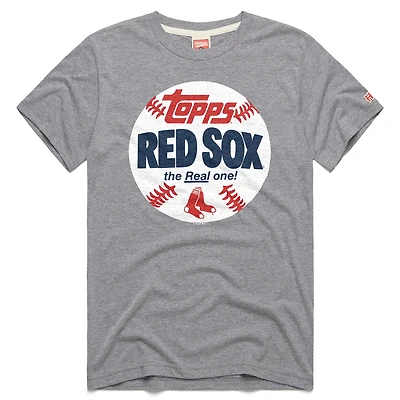 T-shirt homme Homage Gray Boston Red Sox MLB x Topps Baseball The Real One en mélange de trois matières