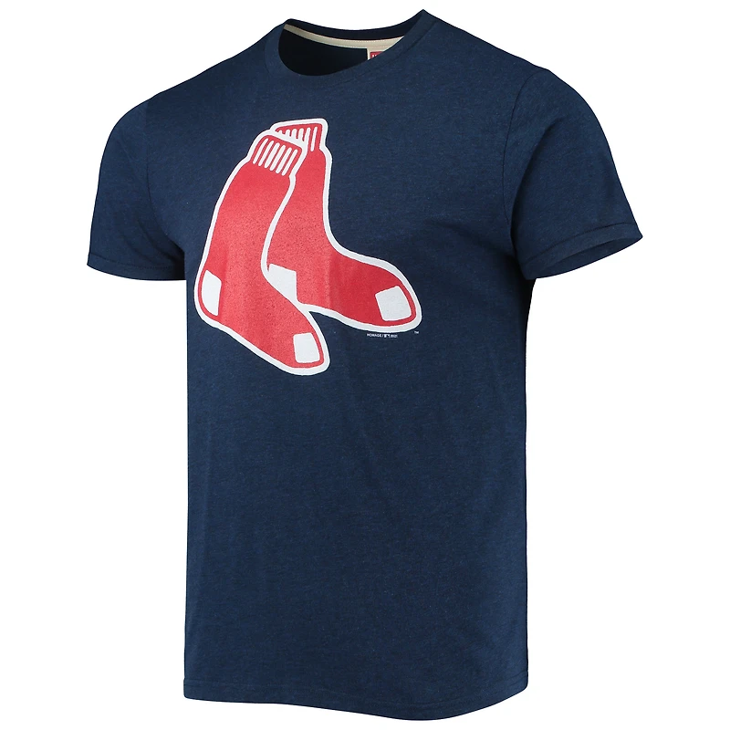 T-shirt homme Homage Navy Boston Red Sox avec logo dessiné à la main, en mélange de trois matières