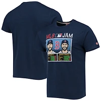 T-shirt tri-mélange Hommage Trevor Story et J.D. Martinez pour hommes, bleu marine, Boston Red Sox MLB Jam