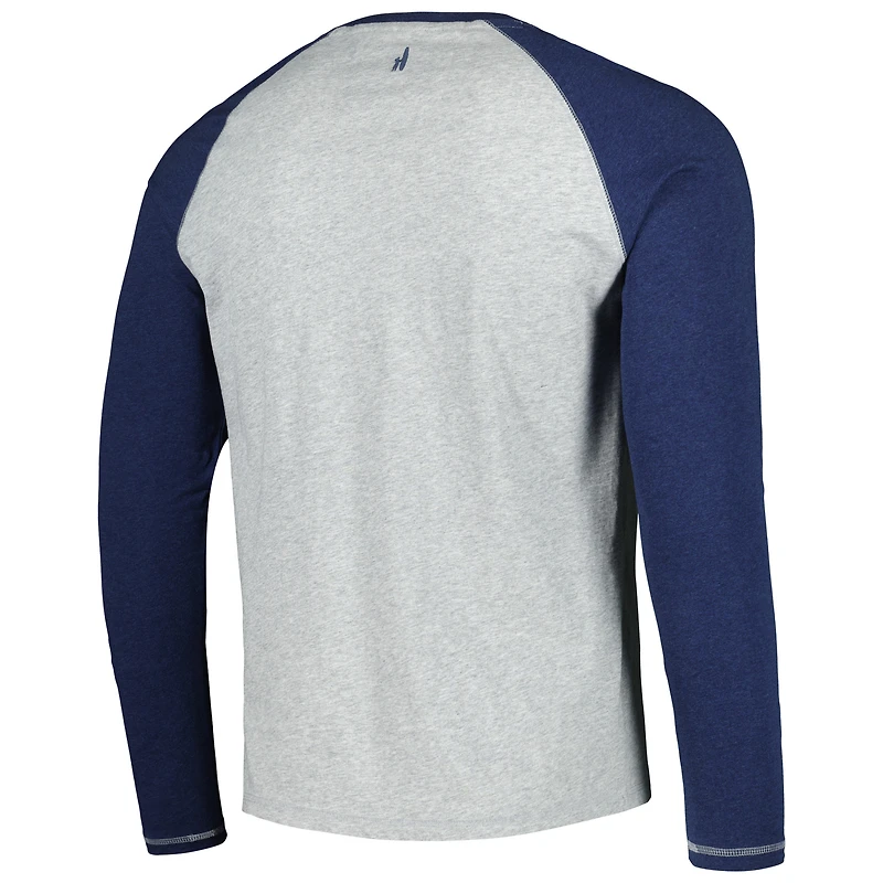 T-shirt à manches longues johnnie-O pour homme, bleu marine/gris chiné Boston Red Sox Alsen Raglan