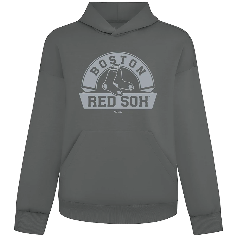 Men's Levelwear Gray Boston Red Sox Luxe Signature Banner Arch Pullover Hoodie
