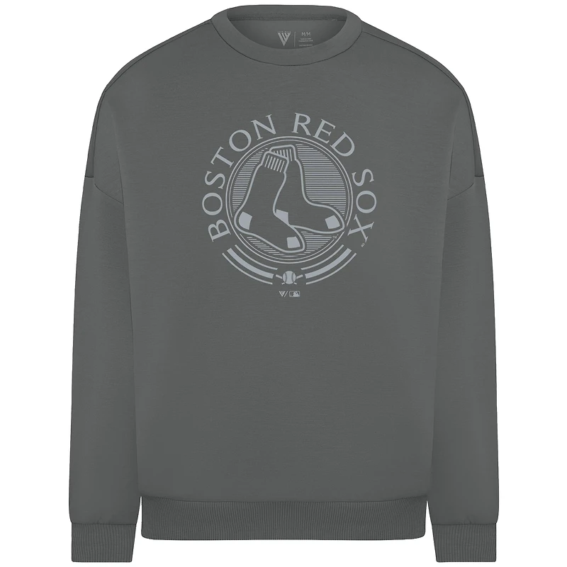 Men's Levelwear Gray Boston Red Sox Luxe Signature Grain Pullover Sweatshirt