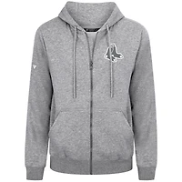 Men's Levelwear Gray Boston Red Sox Podium Banner Arch Full-Zip Hoodie
