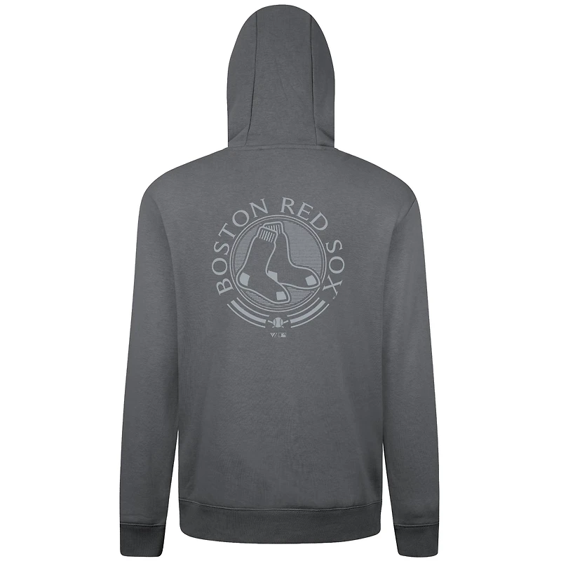 Men's Levelwear Gray Boston Red Sox Podium Grain Pullover Hoodie