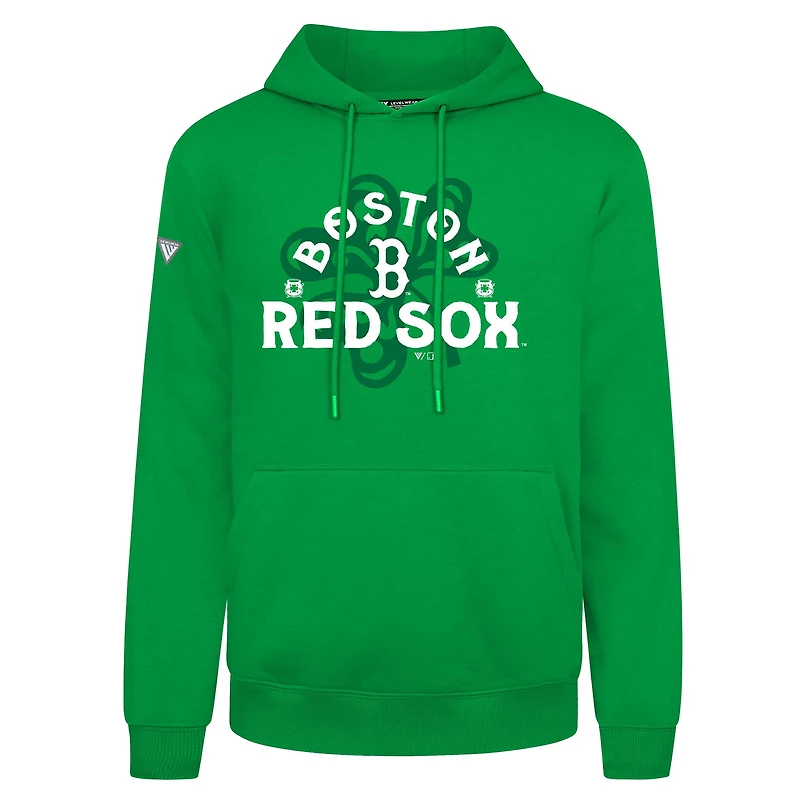 Men's Levelwear Boston Red Sox St. Patrick's Day Podium Shamrock Pullover Hoodie