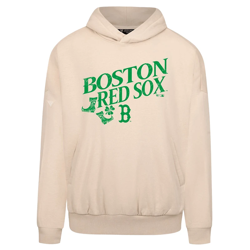 Men's Levelwear  Khaki Boston Red Sox St. Patrick's Day Pullover Hoodie