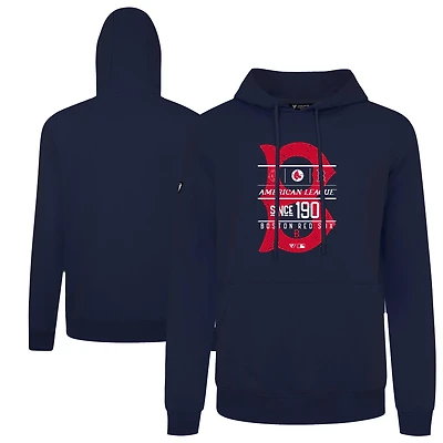 Sweat à capuche bleu marine pour homme Levelwear Boston Red Sox Cooperstown Collection Podium Acumen effet vieilli