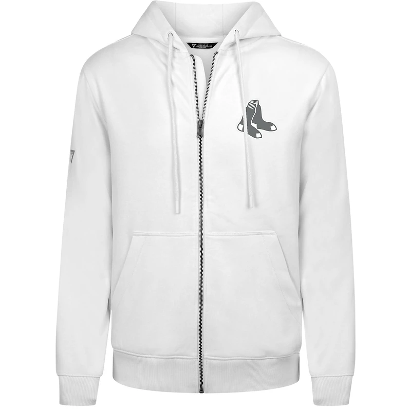 Men's Levelwear White Boston Red Sox Podium Banner Arch Full-Zip Hoodie