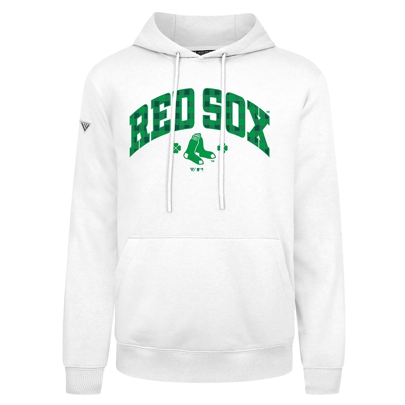 Sweat à capuche carreaux blanc Boston Red Sox St. Patrick's Day Podium pour homme Levelwear
