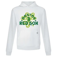 Men's Levelwear White Boston Red Sox St. Patrick's Day Relay Shamrock Pullover Hoodie