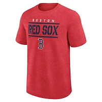 Men's Logo Athletic Heather Red Boston Sox Top Notch T-Shirt