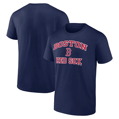 T-shirt homme Boston Red Sox bleu marine avec logo athlétique et motif cœur âme