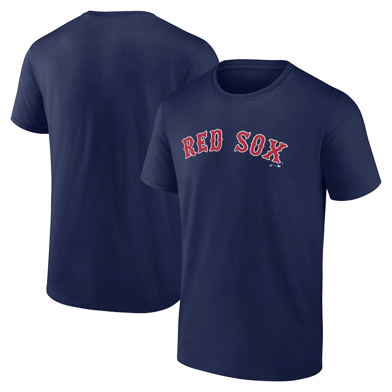 Men's Logo Athletic Navy Boston Red Sox Wordmark T-Shirt