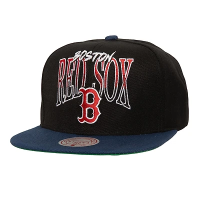 Men's Mitchell & Ness Black Boston Red Sox Rise Up Snapback Hat