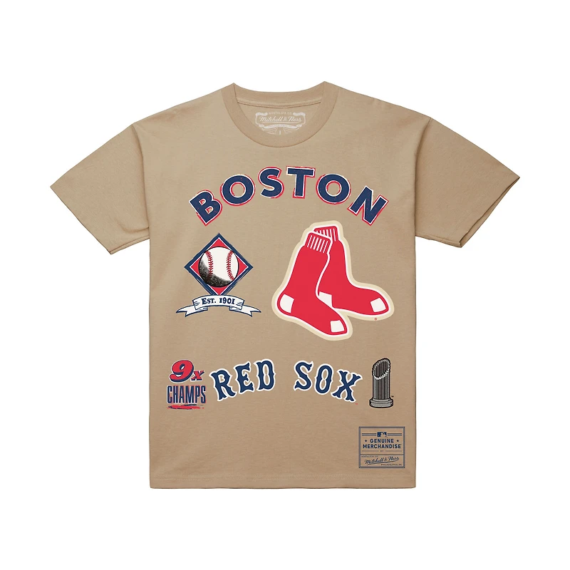 T-shirt Mitchell & Ness crème pour homme, motif Legacy Defined des Boston Red Sox