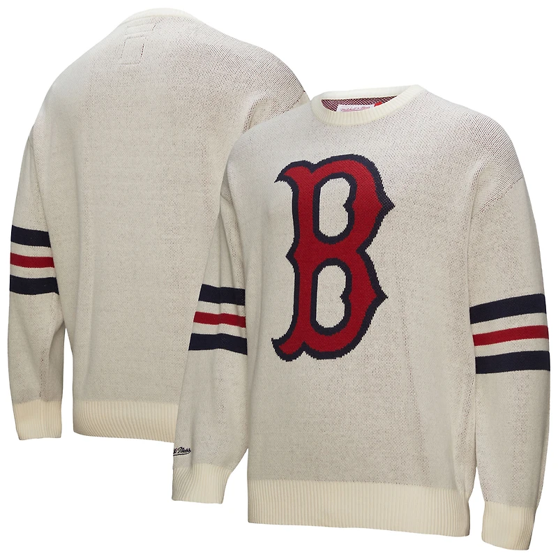 Pull rétro Mitchell & Ness crème des Boston Red Sox pour homme