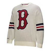 Men's Mitchell & Ness Cream Boston Red Sox Retro Pullover Sweater