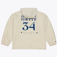 Men's Mitchell & Ness David Ortiz Cream Boston Red Sox Full-Snap Yacht Rock Name Number Hooded Coach's Jacket