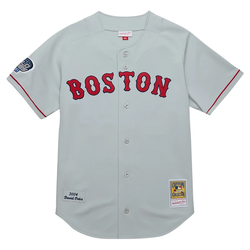 Maillot de retour authentique la collection Cooperstown 2004 des Red Sox Boston gris Mitchell & Ness David Ortiz pour hommes