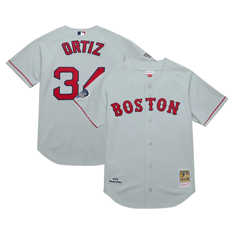 Maillot de retour authentique la collection Cooperstown 2004 des Red Sox Boston gris Mitchell & Ness David Ortiz pour hommes