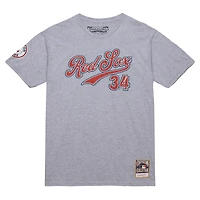 T-shirt de joueur la collection Cooperstown Mitchell & Ness David Ortiz gris chiné des Red Sox Boston pour hommes