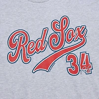 T-shirt de joueur la collection Cooperstown Mitchell & Ness David Ortiz gris chiné des Red Sox Boston pour hommes