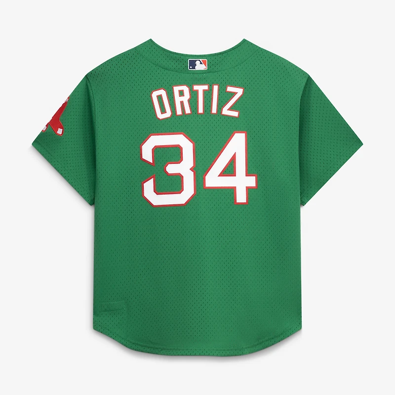 Men's Mitchell & Ness David Ortiz Kelly Green Boston Red Sox Cooperstown Collection Mesh Batting Practice Jersey