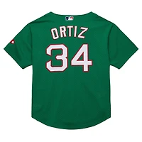 Mitchell & Ness David Ortiz Kelly vert Boston Red Sox Cooperstown Collection maillot d'entraînement au bâton en maille pour hommes