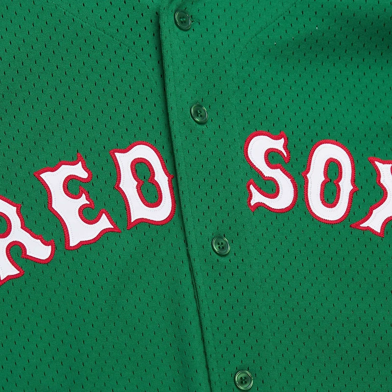 Mitchell & Ness David Ortiz Kelly vert Boston Red Sox Cooperstown Collection maillot d'entraînement au bâton en maille pour hommes