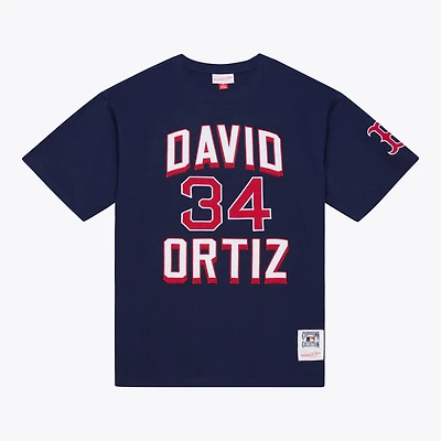 T-shirt premium Mitchell & Ness David Ortiz bleu marine de la collection Boston Red Sox pour homme