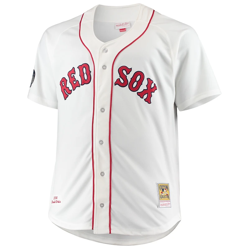 Men's Mitchell & Ness David Ortiz White Boston Red Sox Big Tall Home Authentic Player Jersey