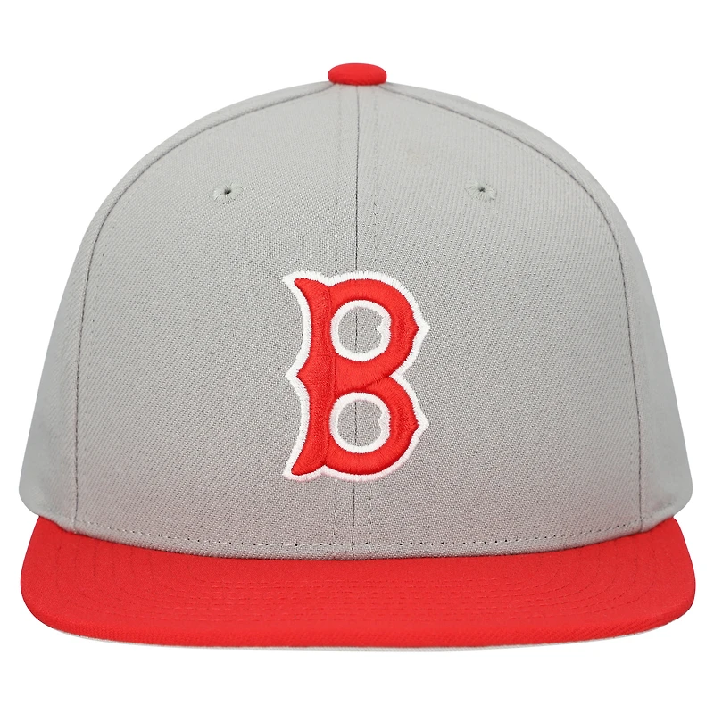 Casquette snapback basique Mitchell & Ness grise Boston Red Sox Cooperstown Collection pour homme