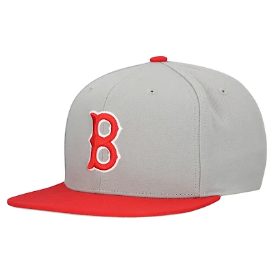 Casquette snapback basique Mitchell & Ness grise Boston Red Sox Cooperstown Collection pour homme