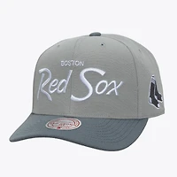Men's Mitchell & Ness  Gray Boston Red Sox Thunderstorm Head Coach Pro-Crown Adjustable Hat