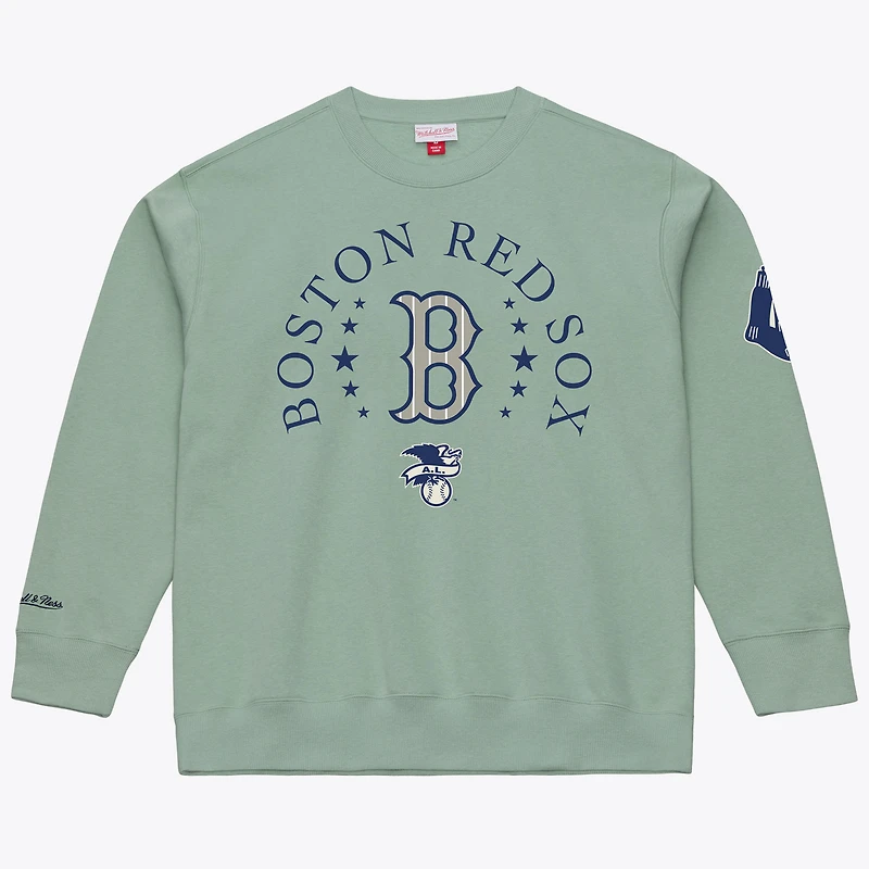 Sweat-shirt polaire Mitchell & Ness vert Boston Red Sox Yacht Rock pour homme