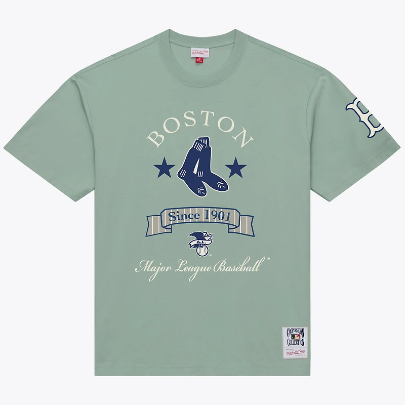 Men's Mitchell & Ness Green Boston Red Sox Yacht Rock T-Shirt