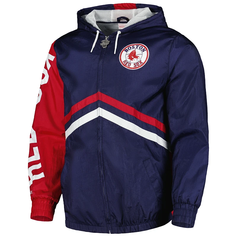Men's Mitchell & Ness  Navy Boston Red Sox Undeniable Full-Zip Hoodie Windbreaker Jacket