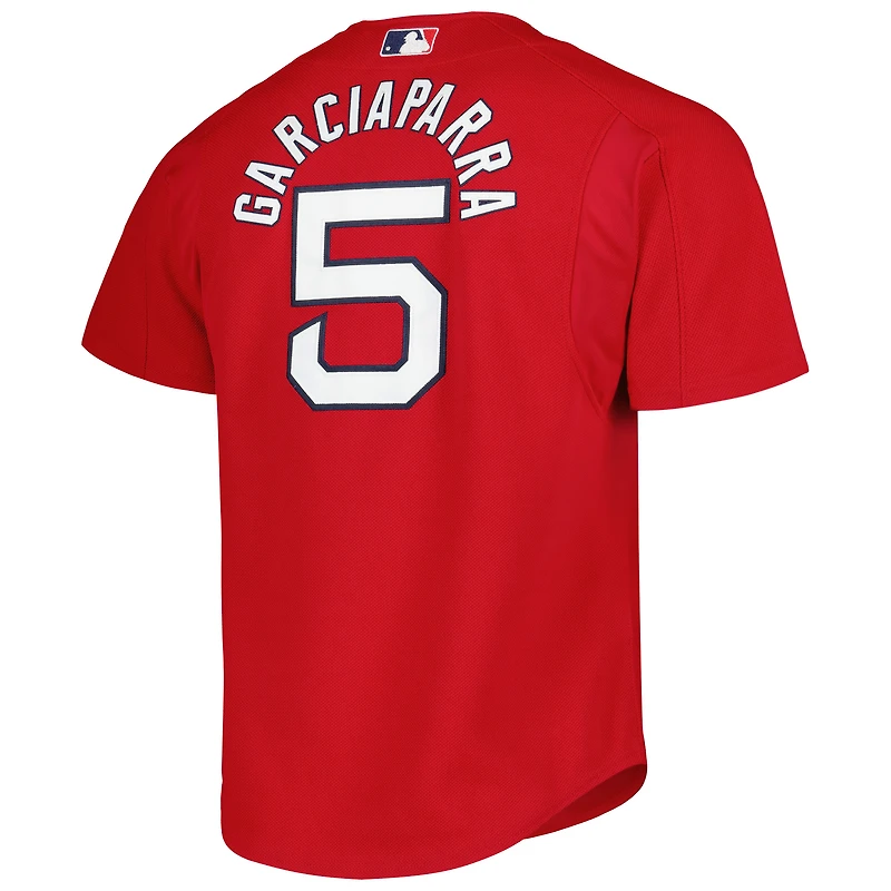 Mitchell & Ness Nomar Garciaparra Red Boston Sox Cooperstown Collection Maillot boutonné d'entraînement au bâton en maille pour homme