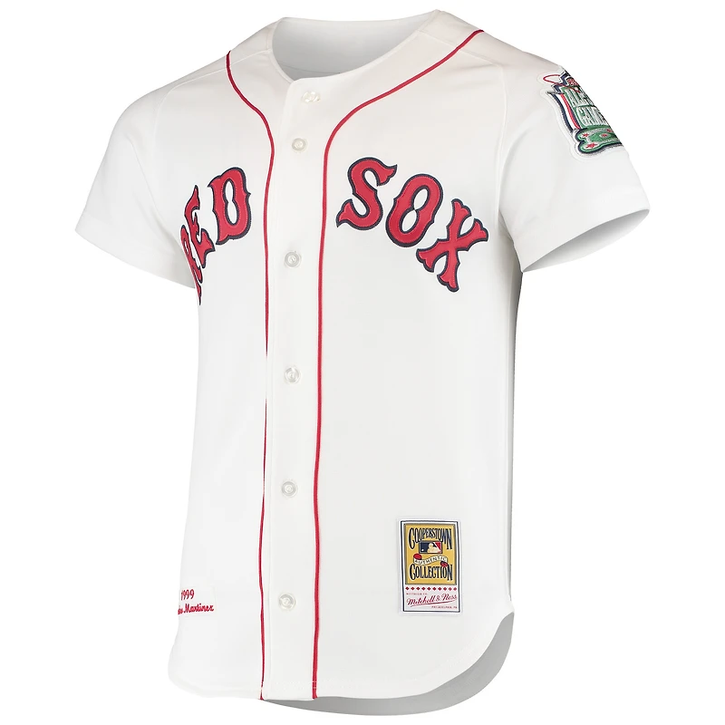 Men's Mitchell & Ness Pedro Martinez White Boston Red Sox 1999 Cooperstown Collection Home Authentic Jersey