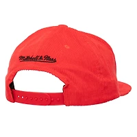 Casquette snapback en velours côtelé rouge Boston Red Sox de Mitchell & Ness pour homme