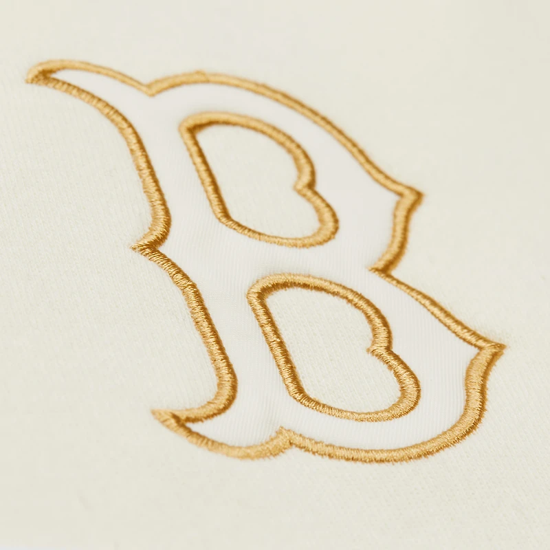 Men's Mitchell & Ness Tan/Cream Boston Red Sox Head Coach Pullover Hoodie