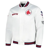 Mitchell & Ness pour homme Boston Red Sox City Collection Satin Full-Snap Varsity Jacket
