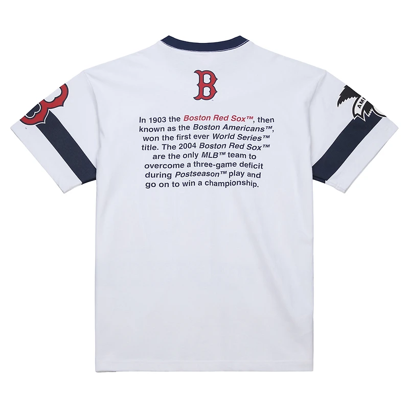 Men's Mitchell & Ness White Boston Red Sox Cooperstown Collection Team Origins Premium T-Shirt