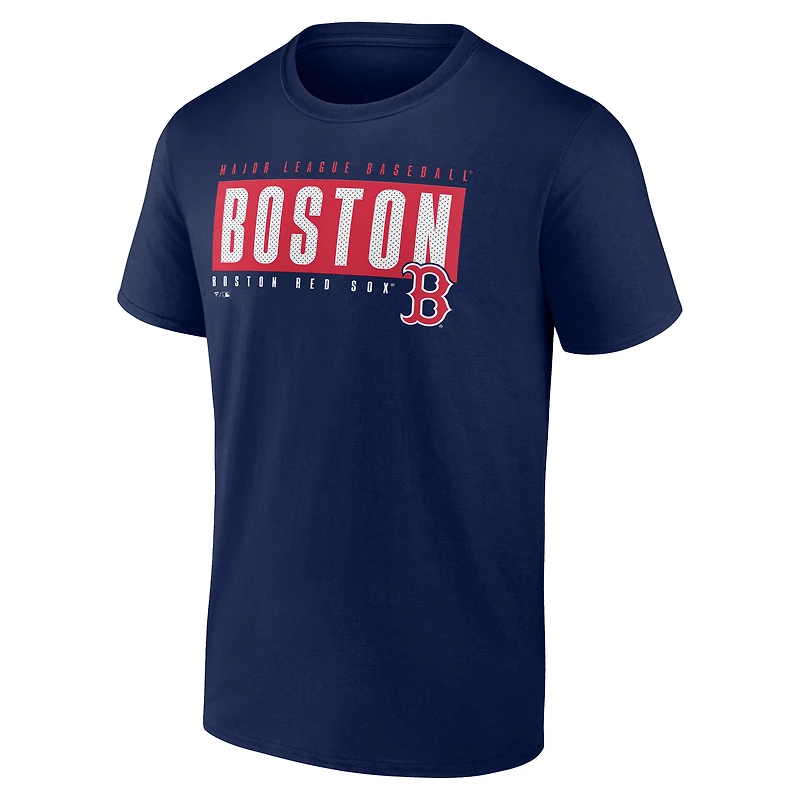 Men's  Navy Boston Red Sox Blocked Out T-Shirt