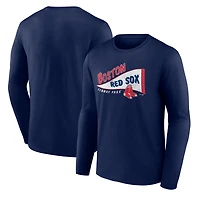 T-shirt à manches longues bleu marine pour homme avec imprimé Boston Red Sox Hometown