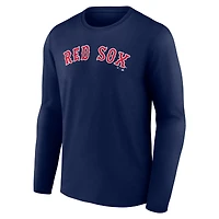 Men's  Navy Boston Red Sox Official Wordmark Long Sleeve T-Shirt