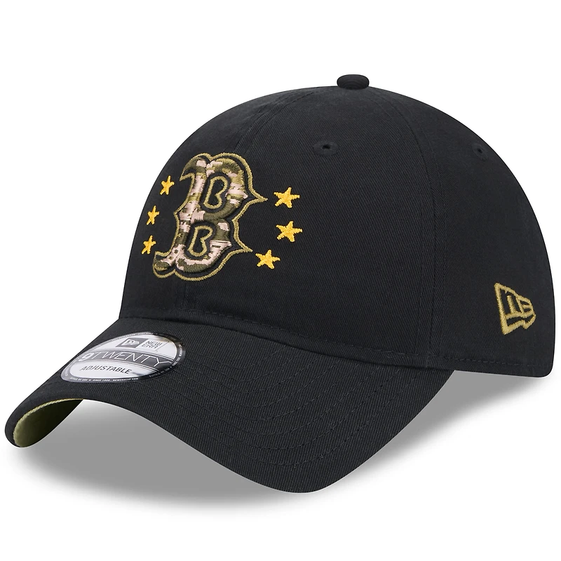 Casquette réglable New Era noire des Red Sox de Boston 2024 pour la Journée des Forces armées 9TWENTY pour hommes