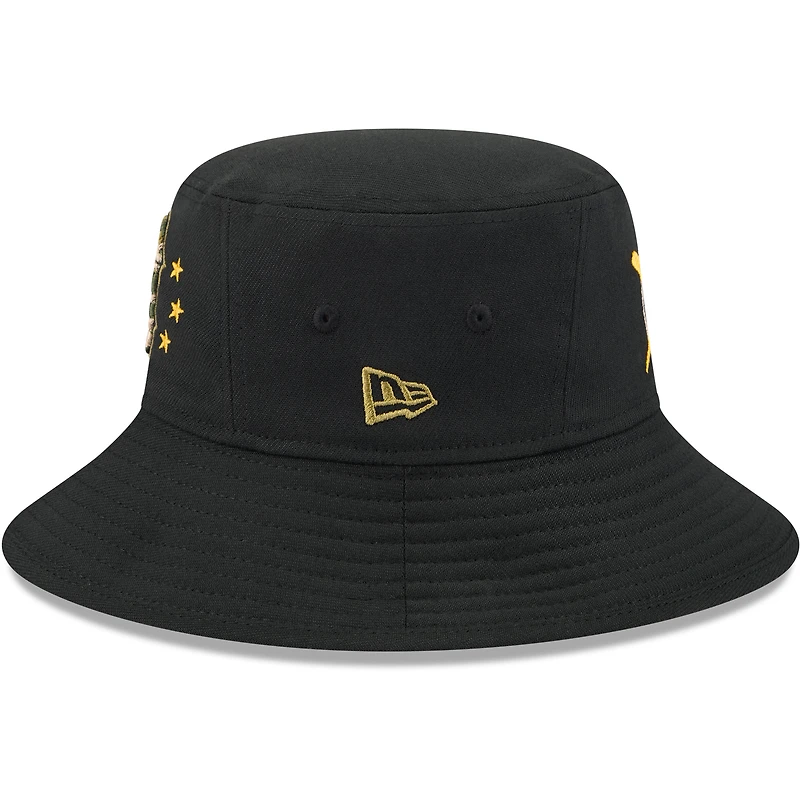 Chapeau bob New Era pour homme, noir, Boston Red Sox, Journée des forces armées 2024