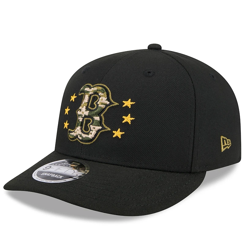 Men's New Era  Black Boston Red Sox 2024 Armed Forces Day Low Profile 9FIFTY Snapback Hat